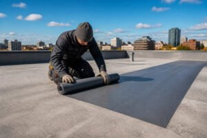 Pose dune membrane detancheite sur un toit