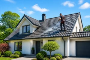 Nettoyage professionnel de toiture residentielle