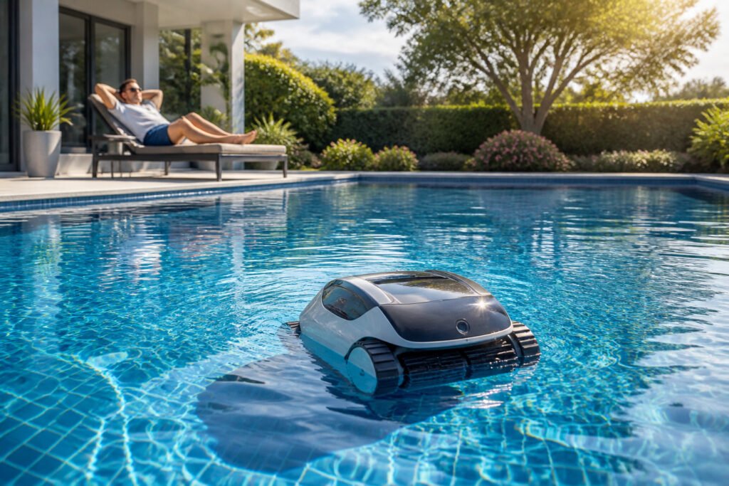 Robot nettoyeur de piscine moderne